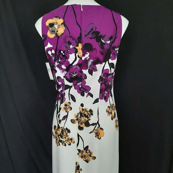 New AGB Sleeveless Knee Length Unique Floral Design - Picture 4 of 8